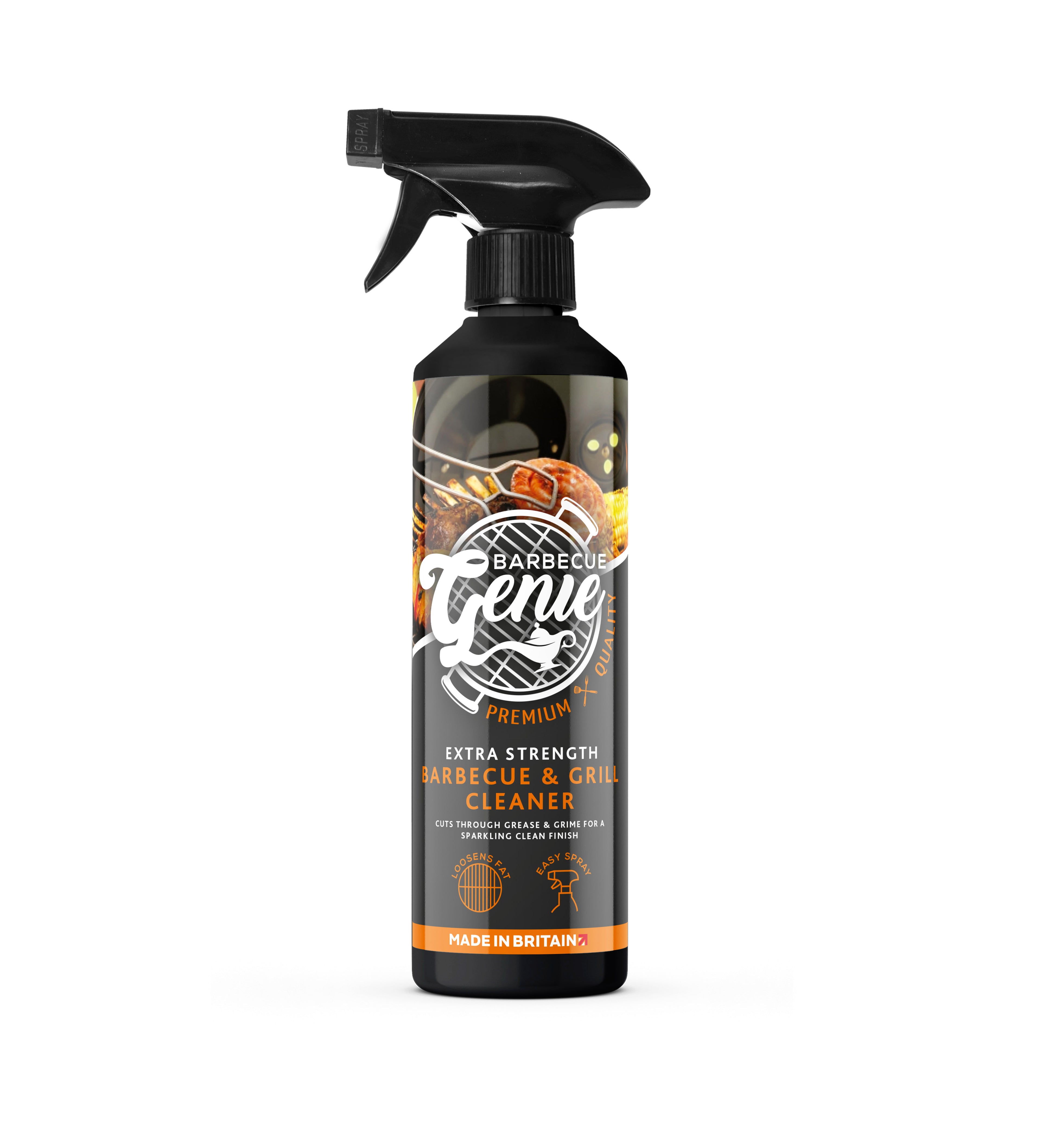 Barbecue Genie - BBQ & Grill Cleaner 500ml - Extra Strength Oven & Barbecue Degreaser Spray - Removes Burnt On Food, Grease & Carbon Build-Up - Heavy Duty Grill Cleaning Solution