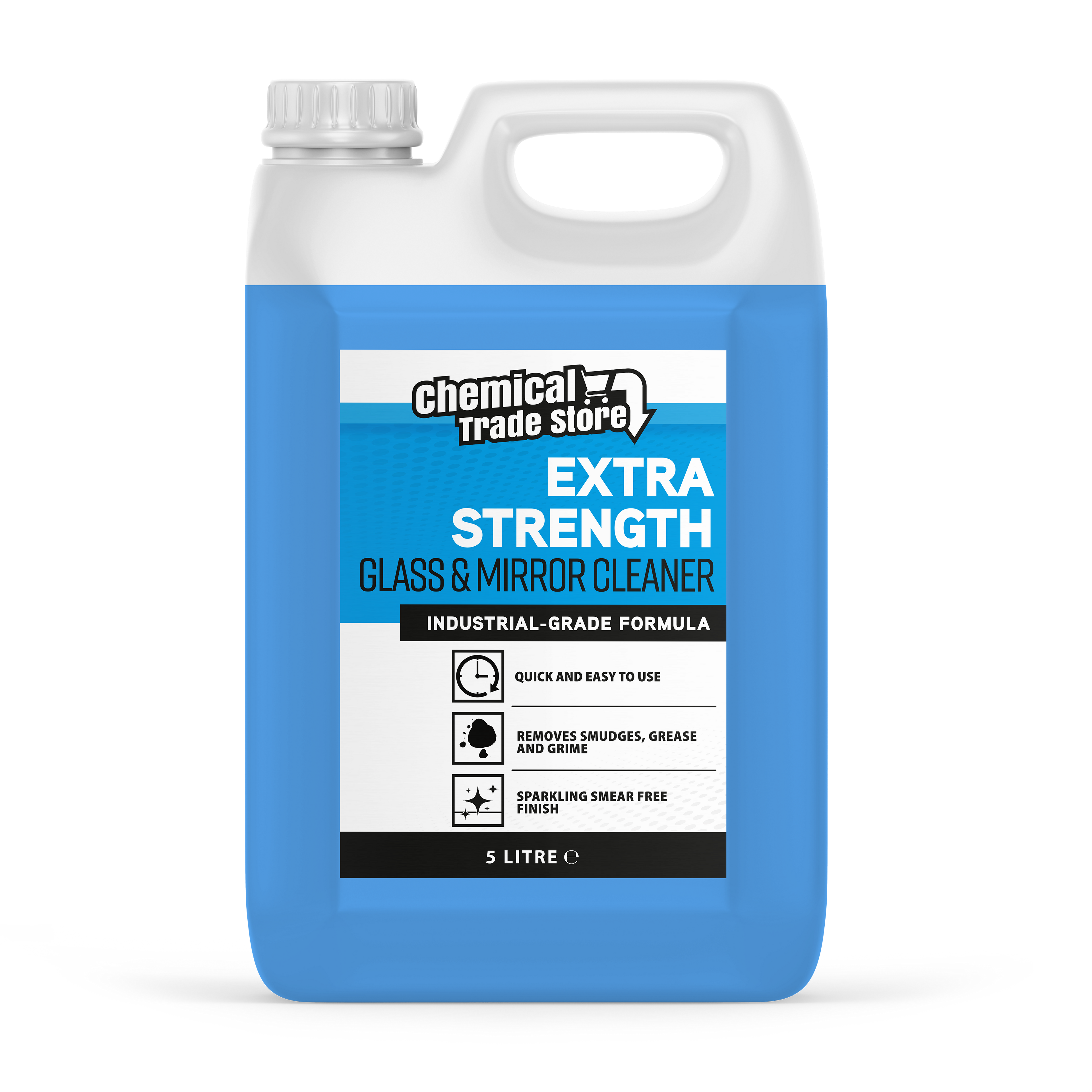 Chemical Trade Store Glass & Mirror Cleaner 5L - Streak-Free, Fast-Drying Formula for Windows, Mirrors & Smooth Surfaces - No-Residue, Ideal for Home & Commercial Use