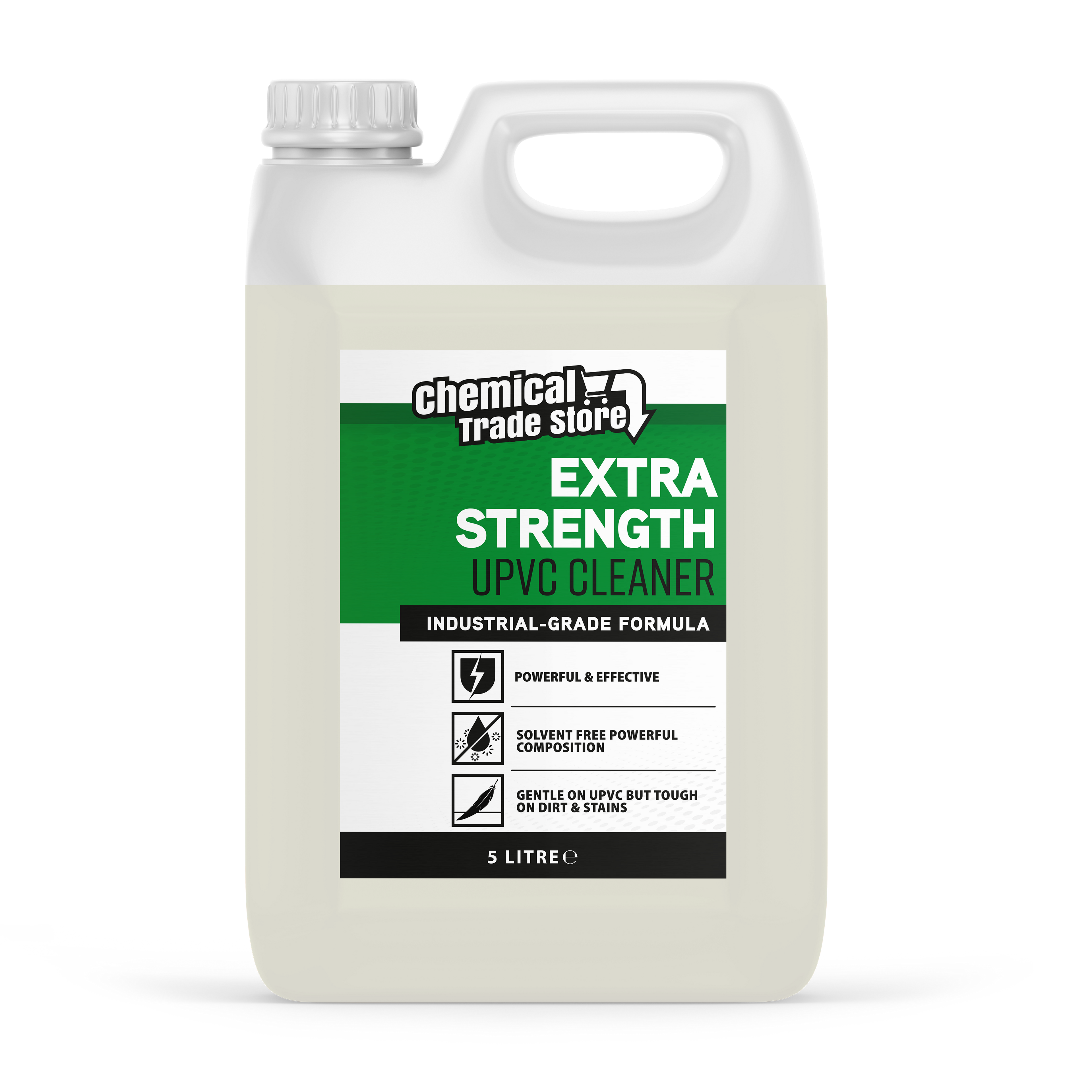 Chemical Trade Store - UPVC Cleaner for Hard Plastic, Doors, Gutters and Window Frames - 5 Litre