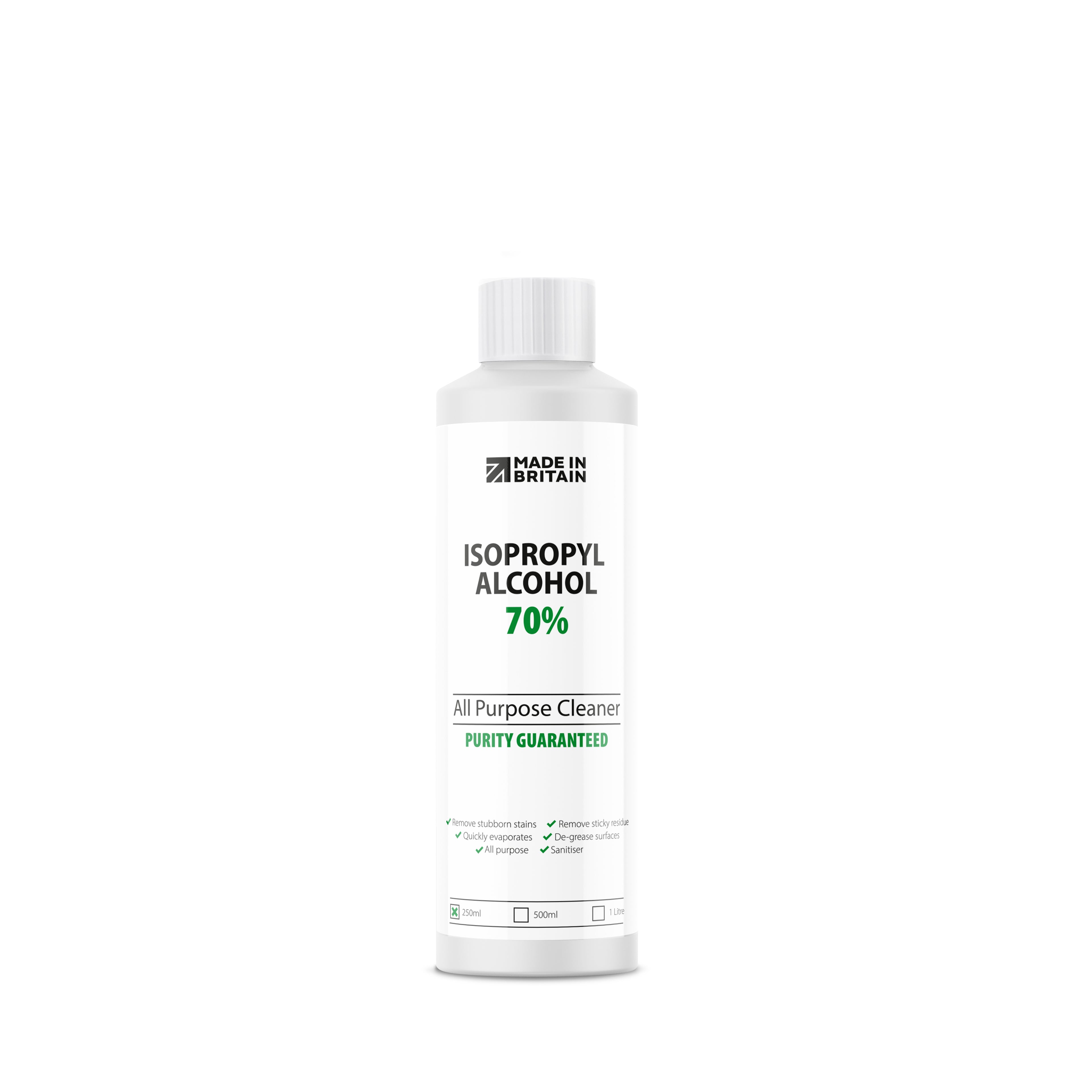 ChemLab - 70% Isopropanol Isopropyl All-Purpose Rubbing Alcohol - Disinfectant, Household Cleaner and Degreaser - Suitable for Electronics, Glass, Removing Grease and Glue - 250ml