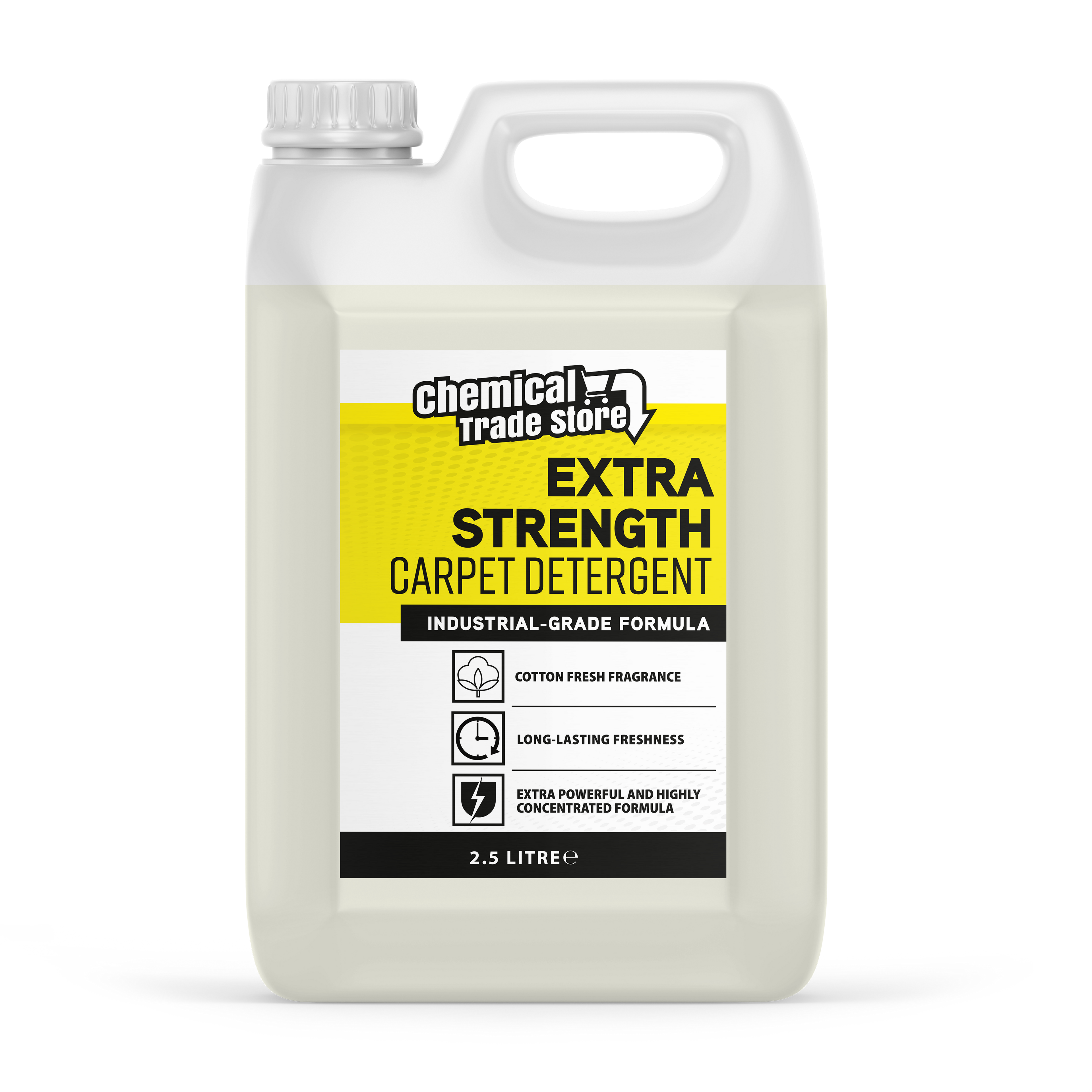 Chemical Trade Store - Carpet Detergent Shampoo 2.5L - Deep Cleaning Solution for Carpets, Rugs, Upholstery & Fabric - Removes Stains & Odours