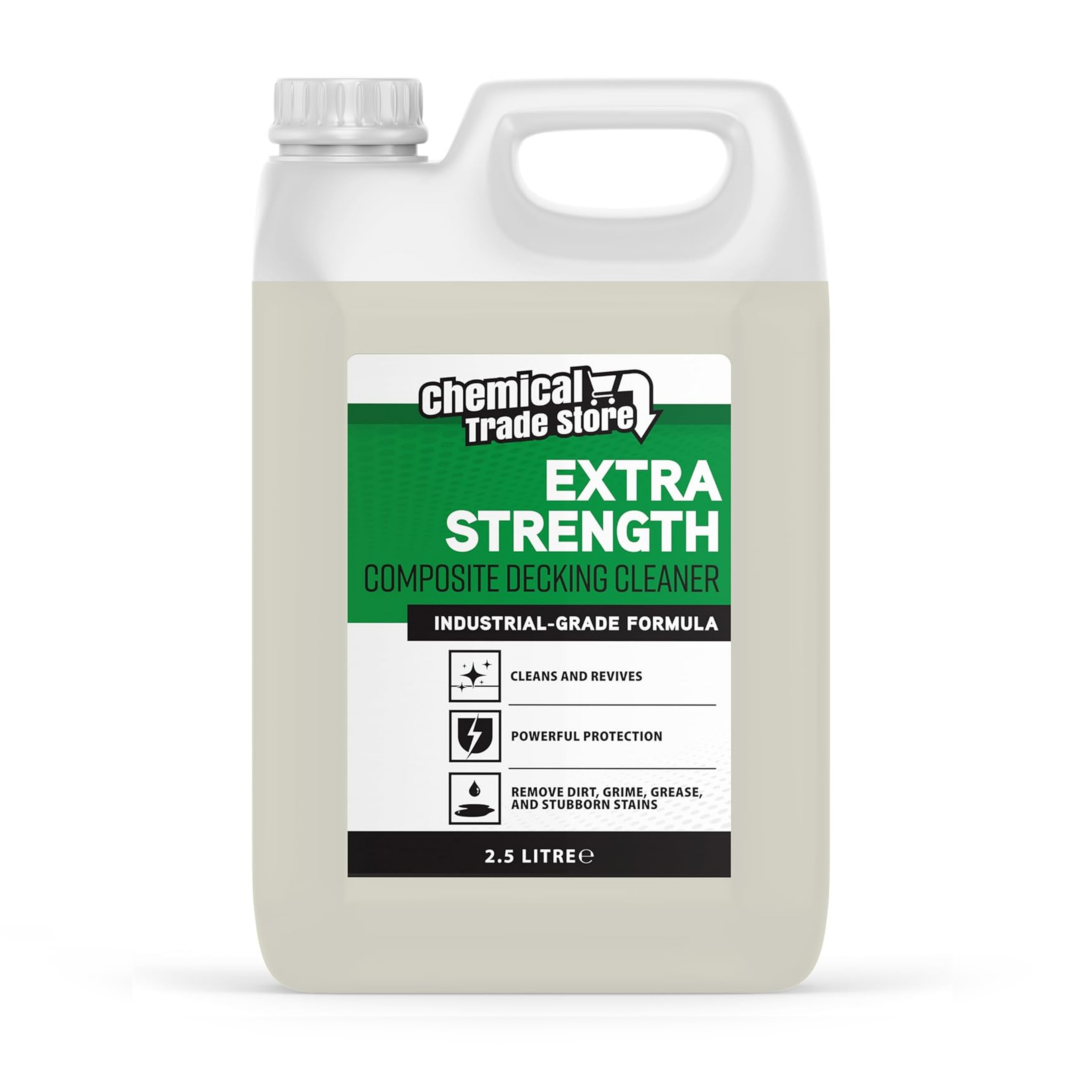 Chemical Trade Store - Composite Decking Cleaner | Plastic UPVC Deck Algae and Mould Remover - Removes Dirt, Grime and Bird Droppings - 2.5 Litre