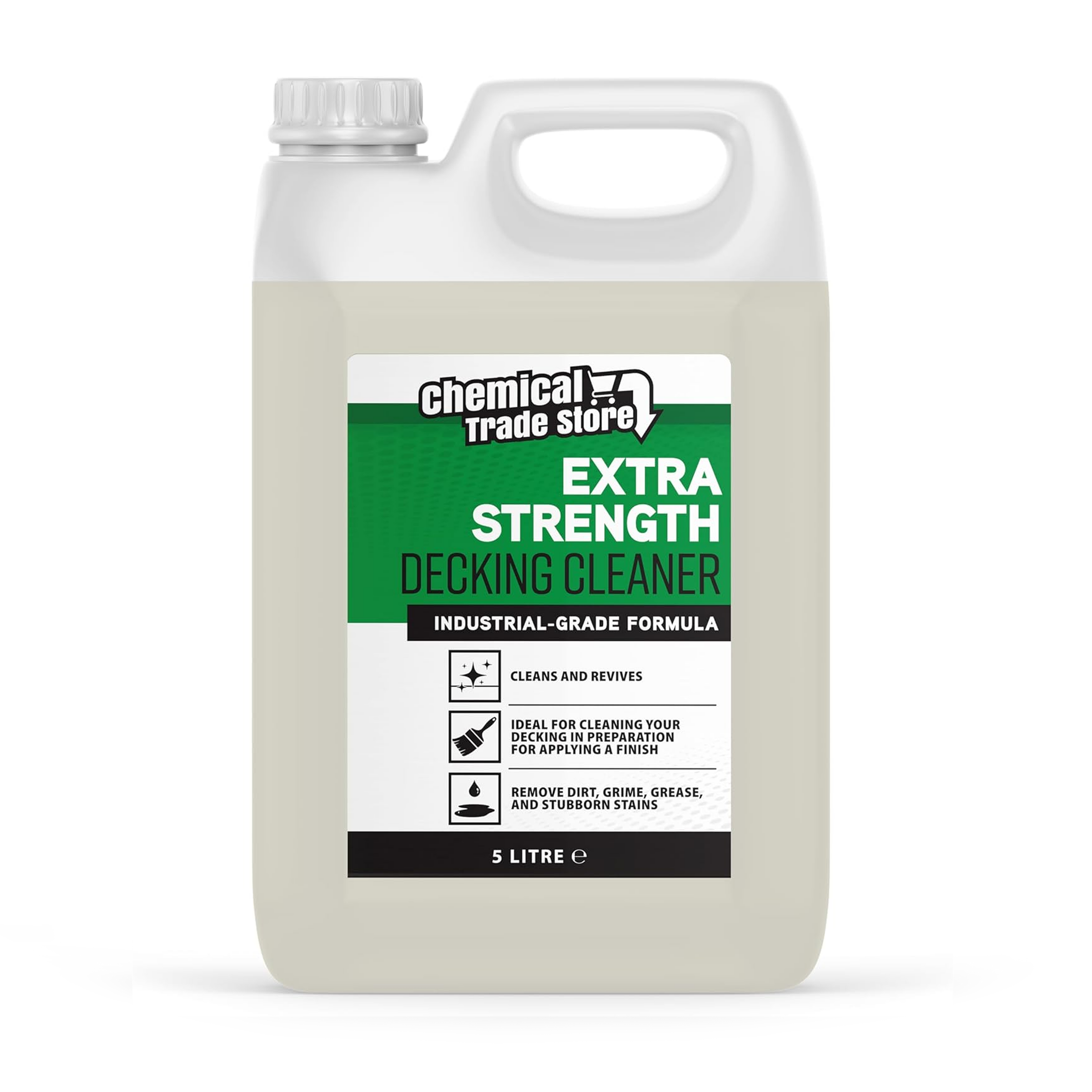 Chemical Trade Store - Decking Cleaner | Deck Algae and Mould Remover - Removes Dirt, Grime and Bird Droppings - 5 Litre