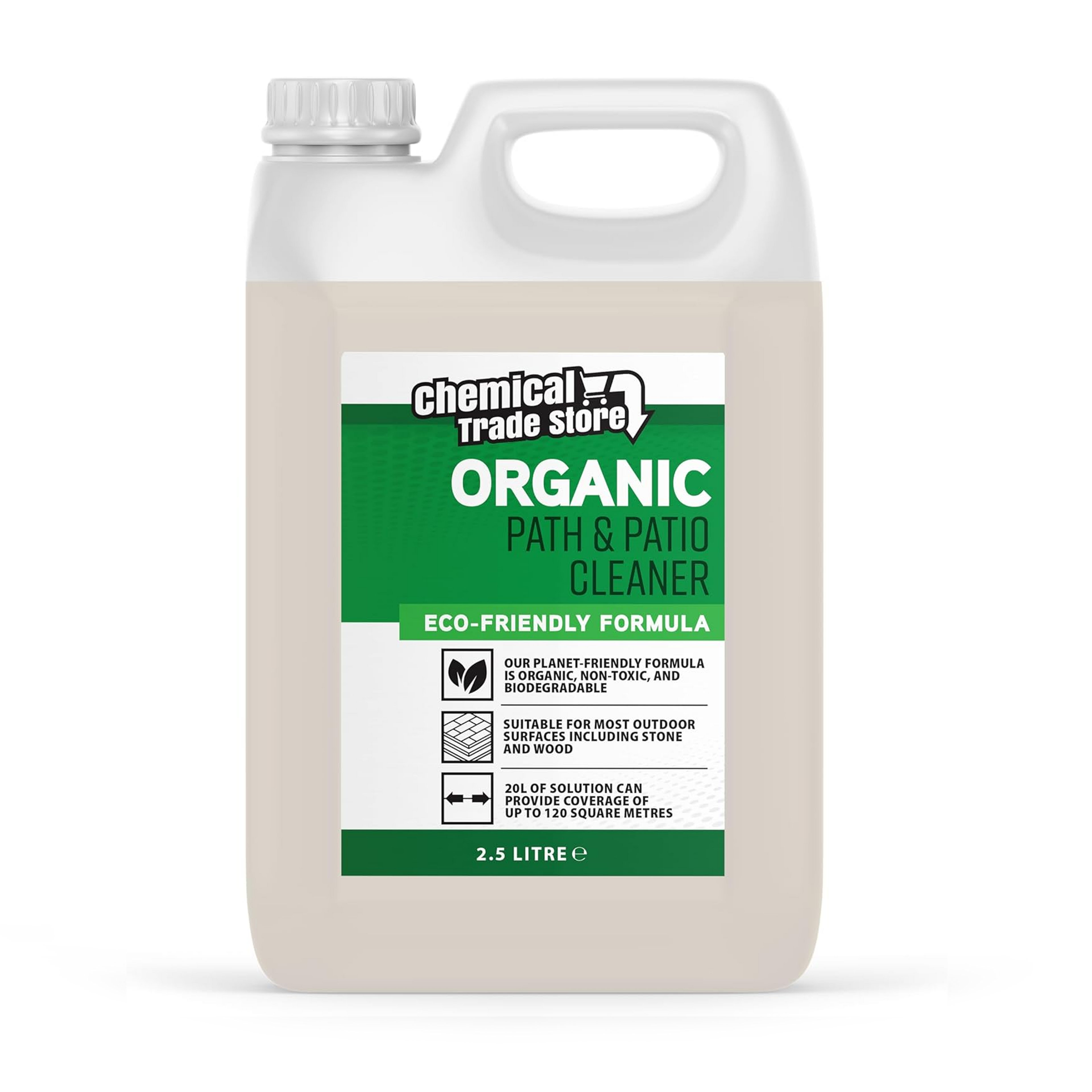 Chemical Trade Store Organic Path, Patio & Decking Cleaner Concentrate 2.5L – Pet Friendly, Bleach Free, Eco Friendly – Removes Mould, Moss, Algae