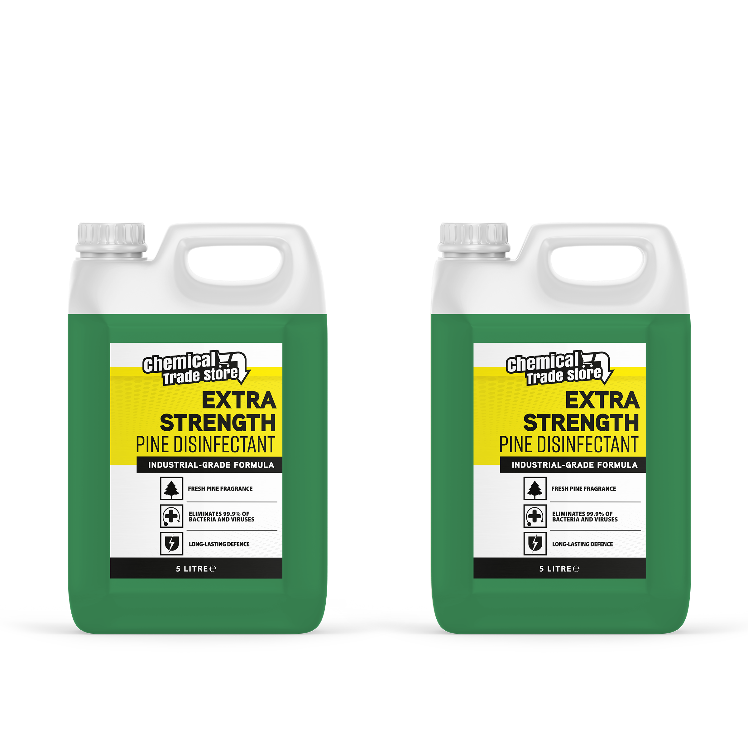 Chemical Trade Store - Pine Disinfectant 2 x 5L - Concentrated Antibacterial Cleaner, Removes 99.9% of Bacteria  - Floor & Surface Cleaner with Classic Pine Scent
