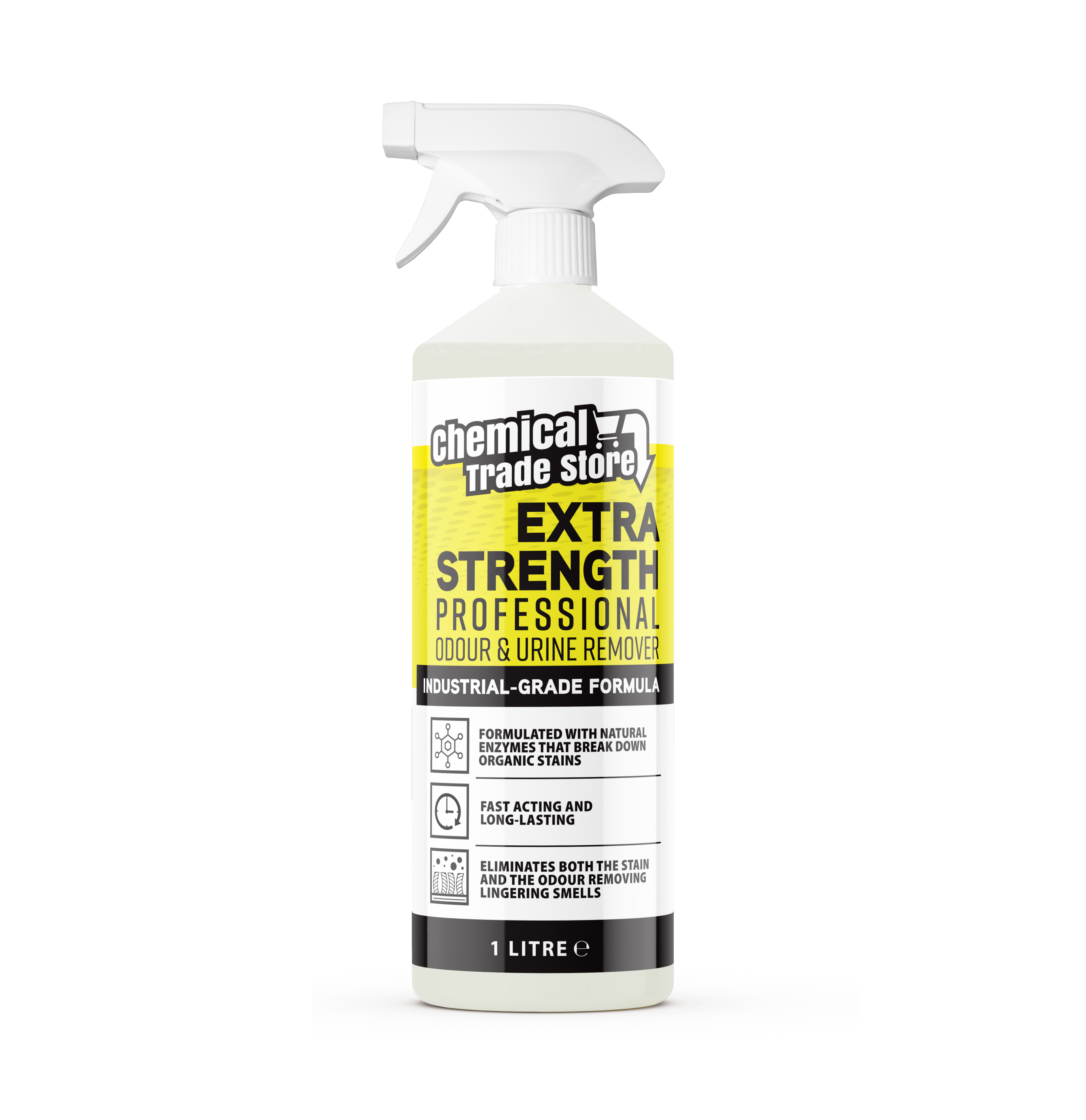 Chemical Trade Store -Professional Odour & Urine Remover 1L - Enzyme Cleaner for Pet & Household Smells - Eliminates Stains & Bad Odours