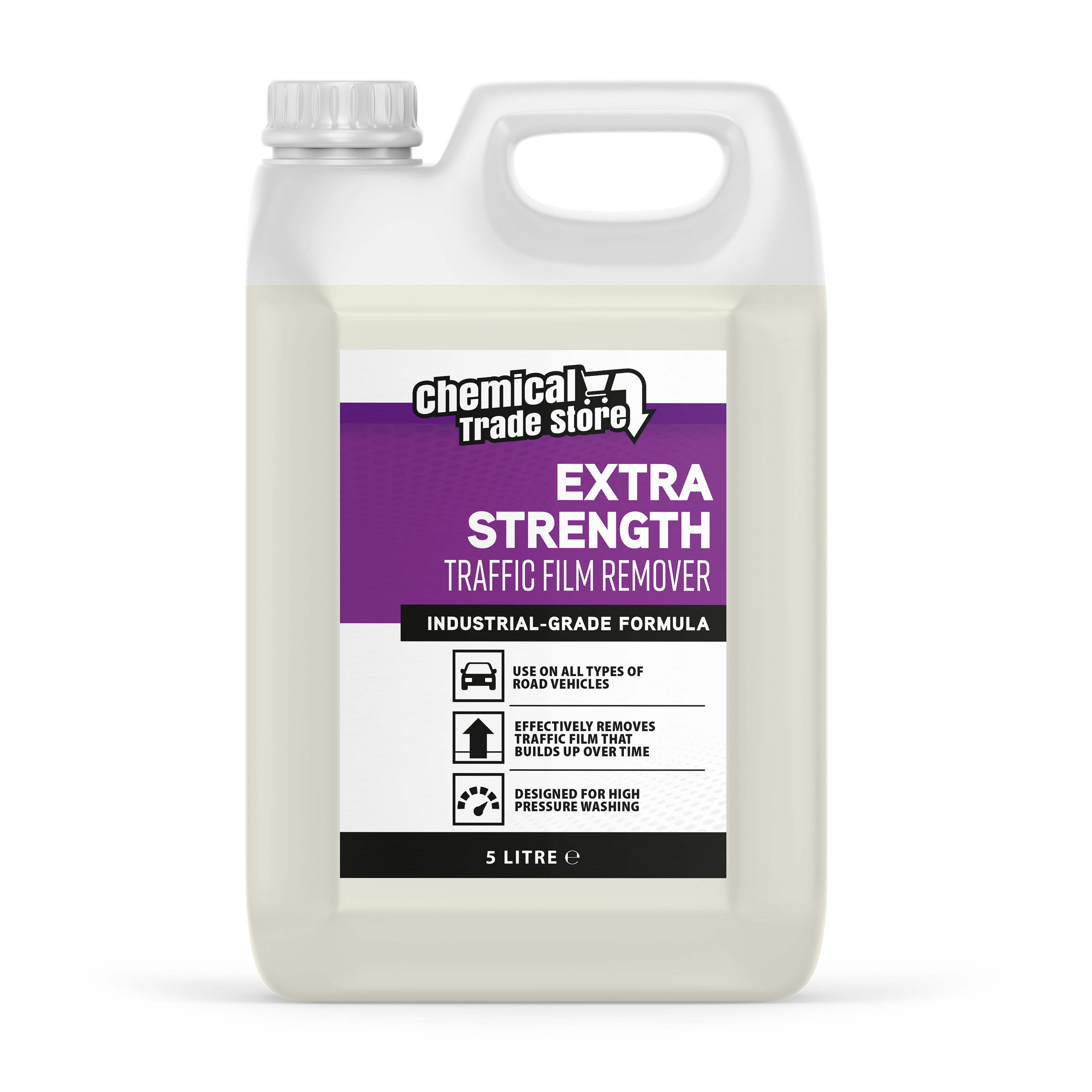Chemical Trade Store - (TFR) Traffic Film Remover - High-Performance Vehicle Cleaner & Degreaser - Tar, Bugs, Oil, Muck, Water Marks - 5 Litre