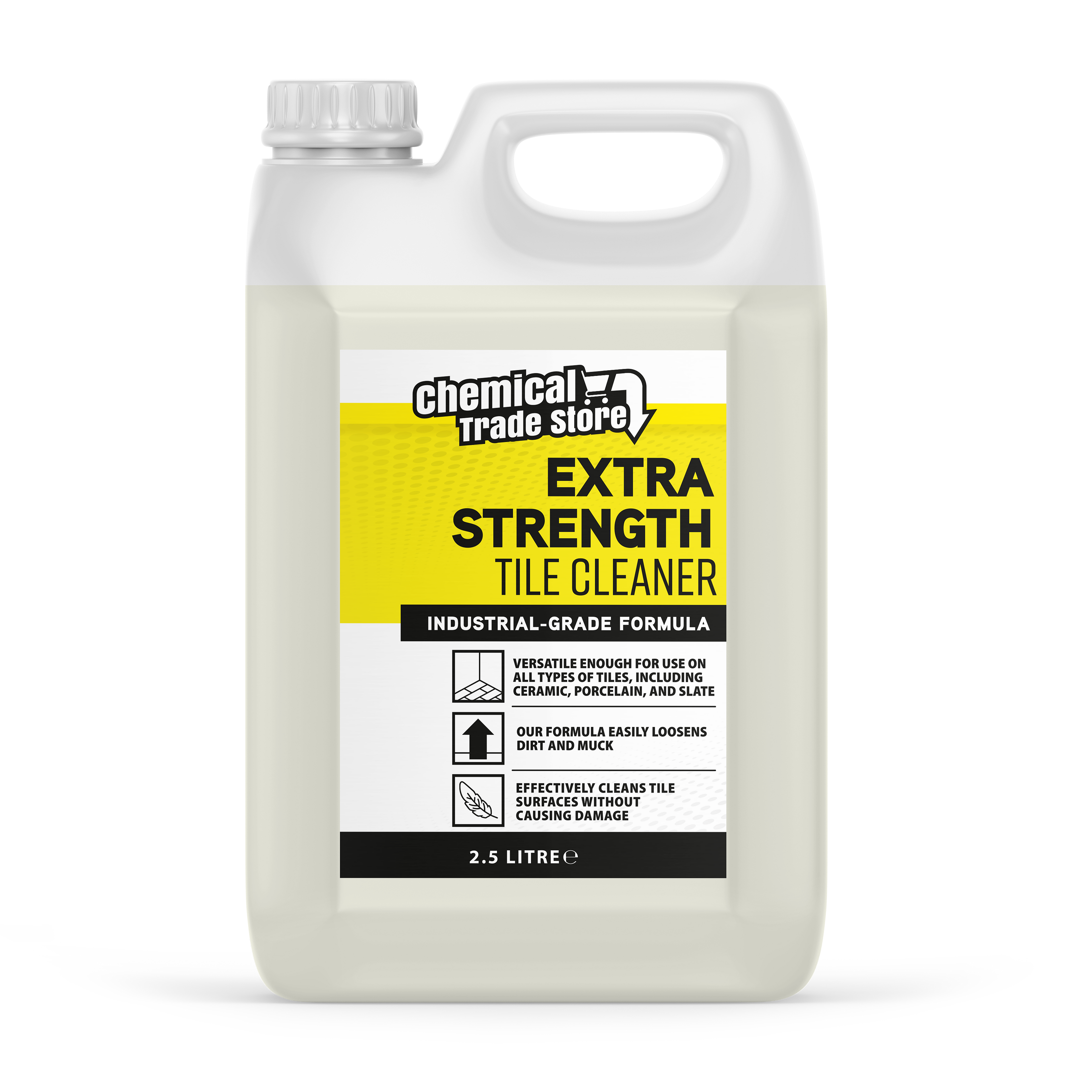 Chemical Trade Store - Tile Cleaner - Cleaning Solution for Porcelain, Ceramic & Natural Stone Floors, Powerful Dirt Removal - 2.5 Litre