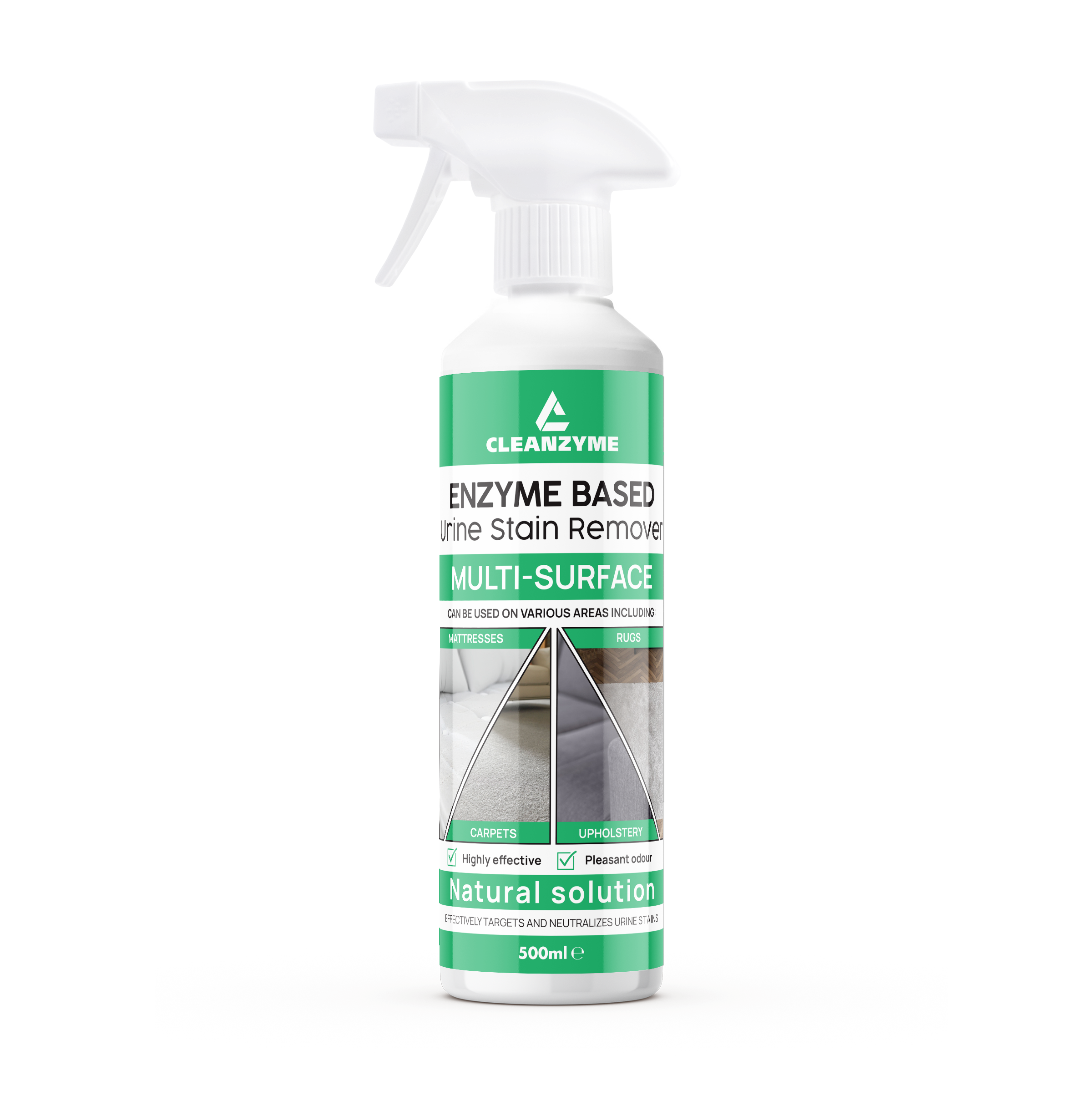 Cleanzyme - Urine Stain Remover 500ml - Enzyme Cleaner for Pet & Human Urine - Removes Stains & Neutralises Odours - Carpet, Mattress, Upholstery & Fabric Cleaner