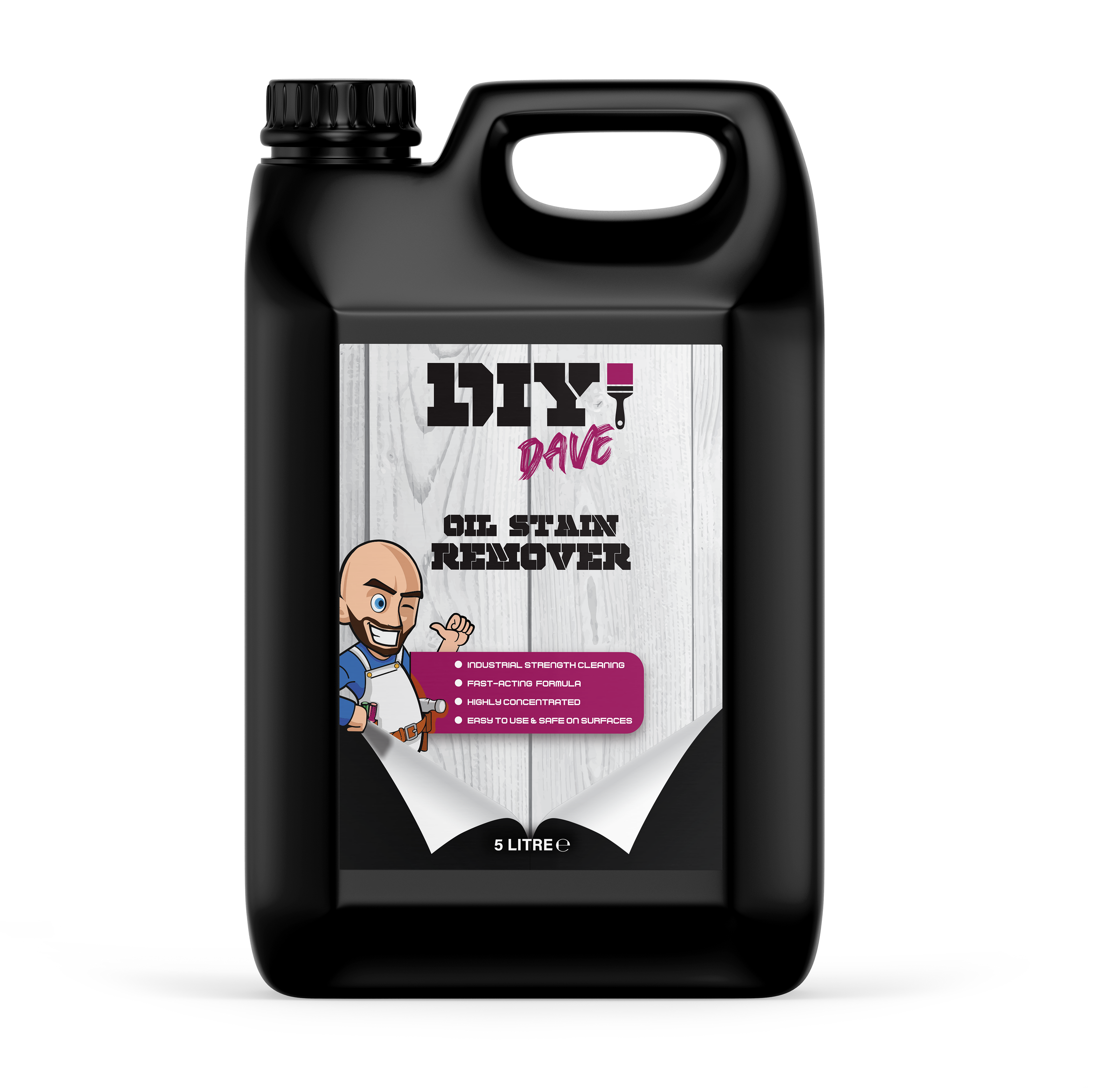 DIY Dave - Oil Stain Remover - Heavy-Duty Degreaser for Driveways, Concrete, Tarmac, and Garage Floors - Oil, Grease, and Petrol Stains - Extra Strength -  5L