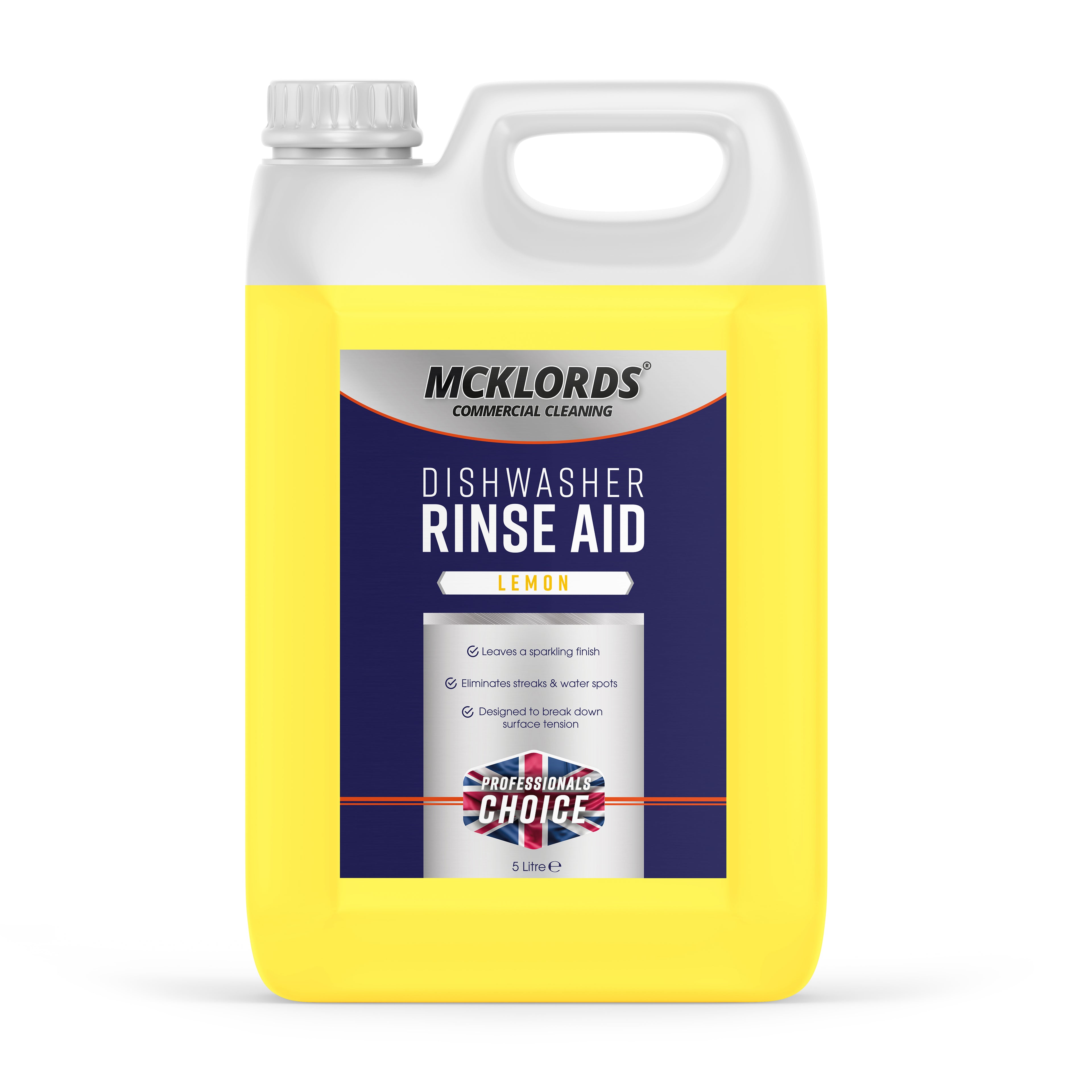 McKLords Commercial - Dishwasher Rinse Aid - Lemon - 5 Litre