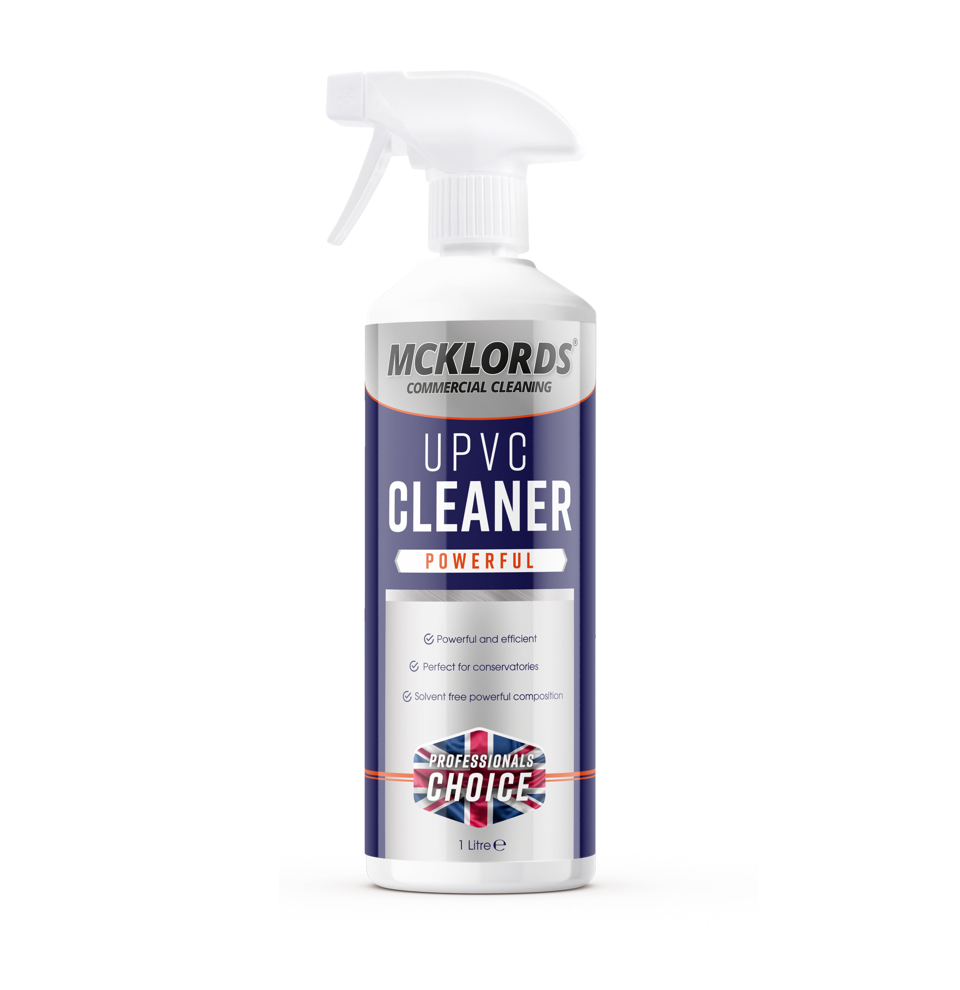 McKLords Commercial - uPVC Cleaner 1L - Professional Plastic & Window Frame Cleaner for Doors, Fascias & Conservatories Stains, Dirt & Discolouration