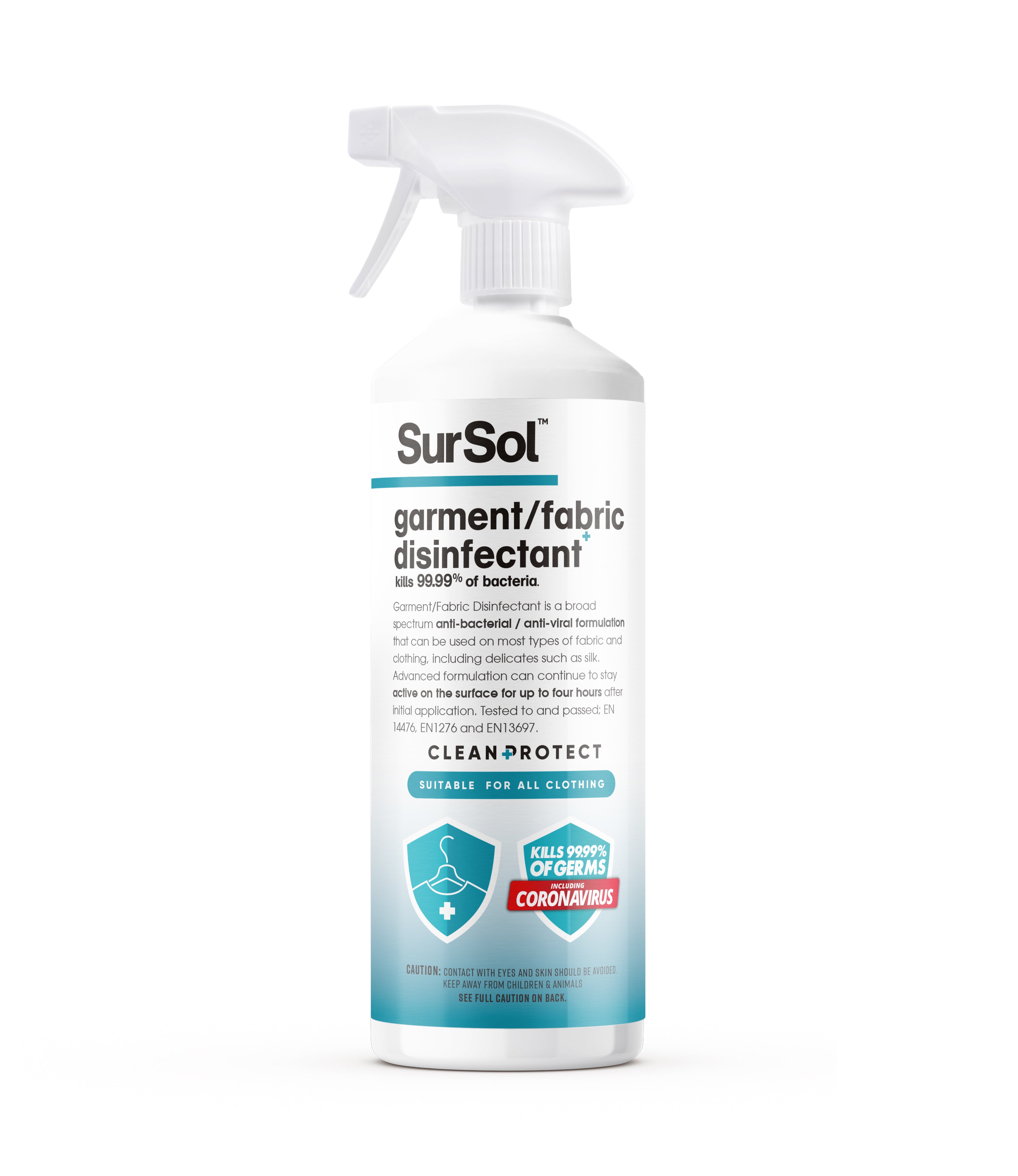 SurSol Garment & Fabric Disinfectant Spray - Keeps Clothing Bacteria-Free & Fresh, No Harsh Chemicals - 1 Litre